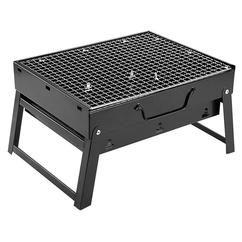 Barbecue Portable Mini Barbecue à Charbon Pliable BBQ Grill Barbecue Démontable de Table 35 x 17 x 23 cm pour Jardin Balcon Voyage Camping - Noir