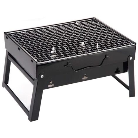 Barbecue portatile a carbone, acciaio/acciaio inossidabile, nero