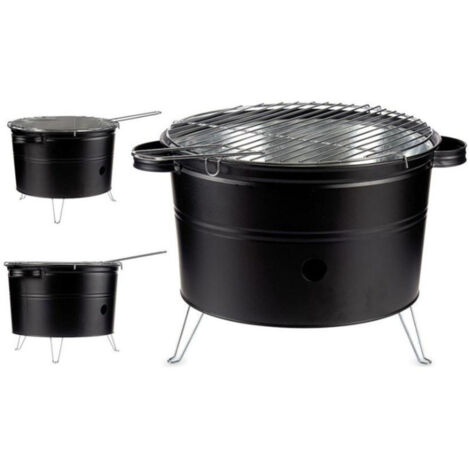 Barbecue portatile cuoci arrosticini fornacella a carbone griglia rotonda per arrosti spiedini carne pesce