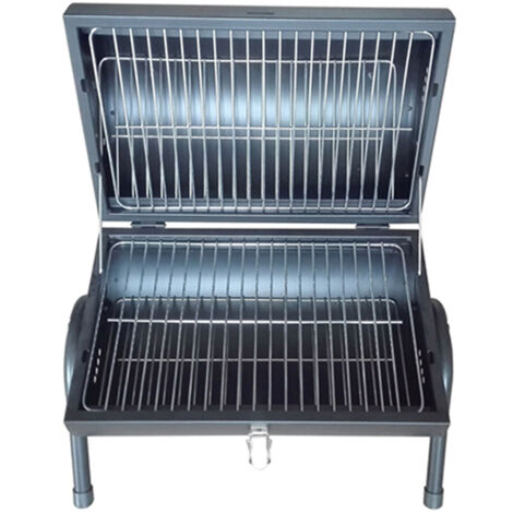 Barbecue portatile doppia griglia grande rettangolare a carbone cuoci arrosticini fornacella per arrosti spiedini carne pesce
