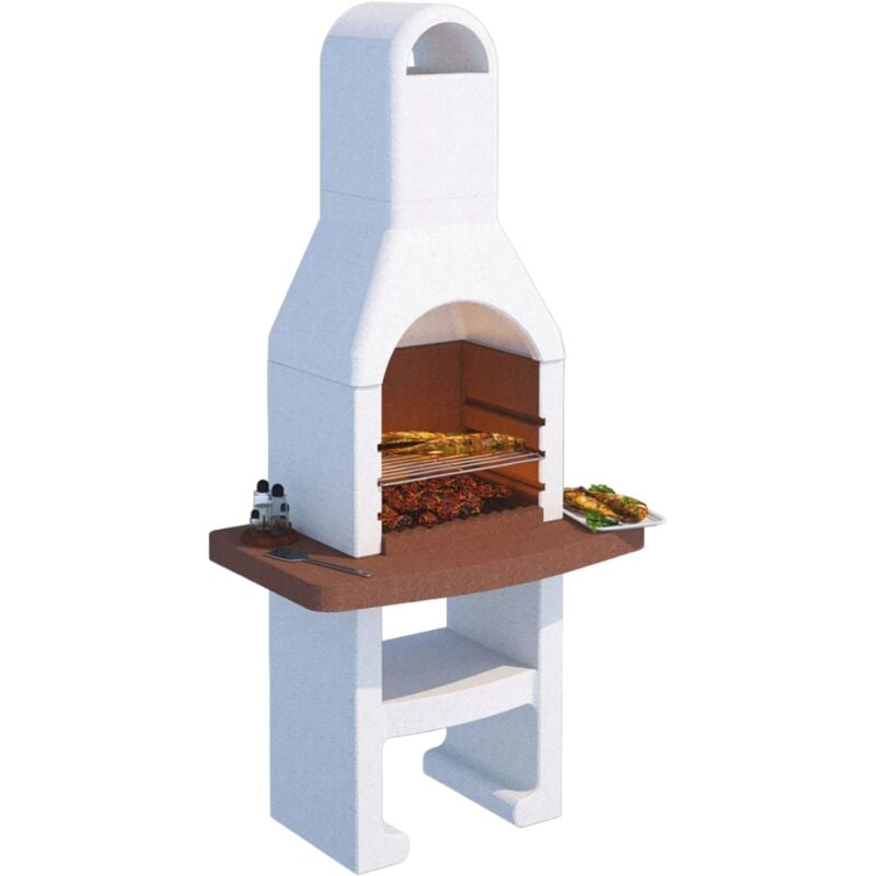 Barbecue prefabbricato in cemento con cappa e griglia Beton Brace