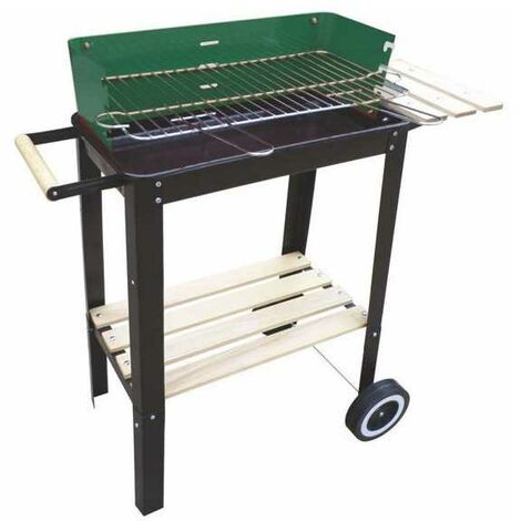 Barbecue Rectangulaire avec Base en Bois 50X26 h 68 Lapillo 08207