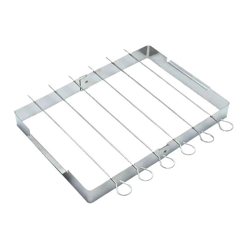 Barbecue rectangulaire en acier inoxydable, pliable, barbecue en plein air brochette Grill, 36,5 24,7 3,6 cm