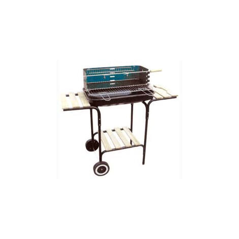 Barbecue rettangolare con piani in legno "California" - cm 60x40x72h