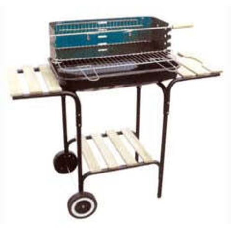 Barbecue Rettangolare Con Piani Legno "California" - bracere cm.60x40