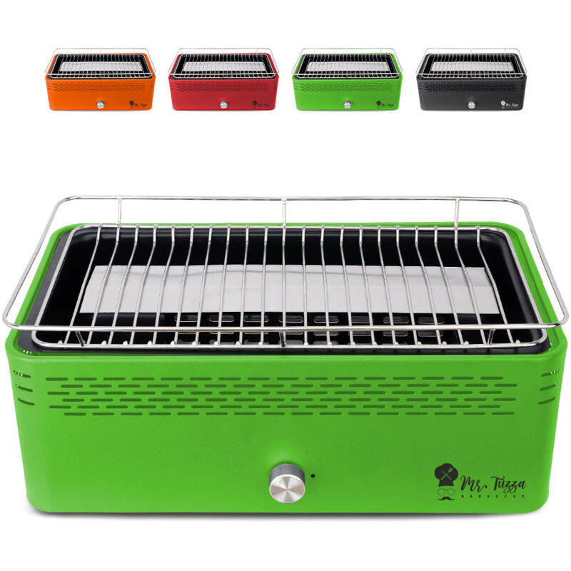 Barbecue senza fumo a carbonella bbq da tavolo con ventola Merapi Colore: Verde