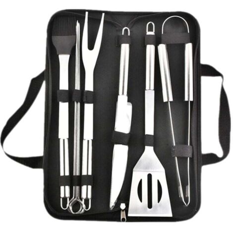 Barbecue Set - Accessory Kit for Gas and Charcoal Barbecues, Professional Stainless Steel Kitchen Utensil Set, with Case