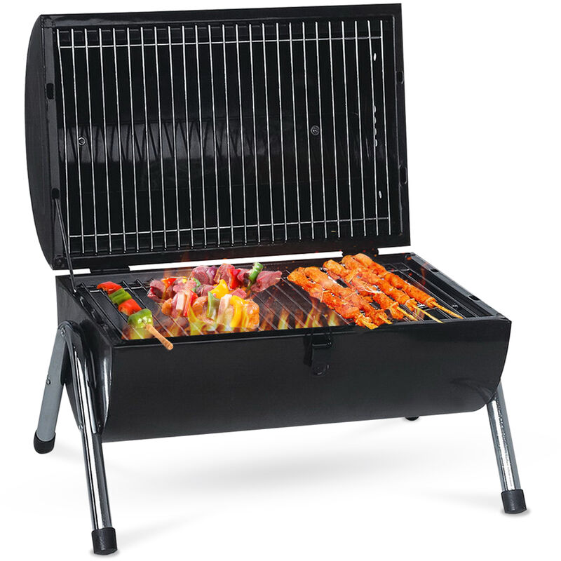 Barbecue portable – Modèle table – Charbon de Bois - 38 x 45 x 26 cm - Noir - black - Maxxgarden