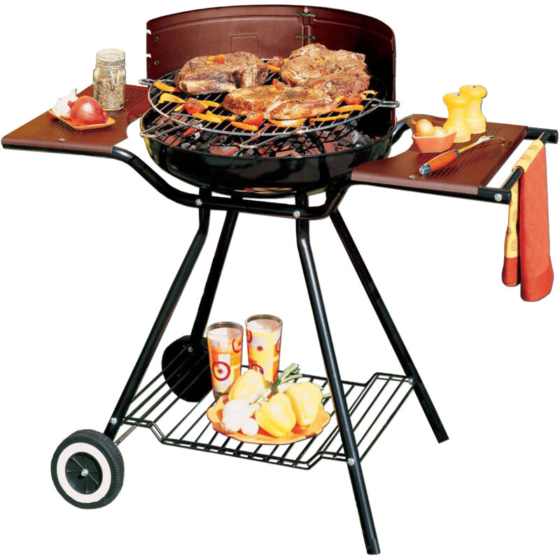 Fplus - Barbecue St. Tropez en placage de bambou 54 cm avec roulettes