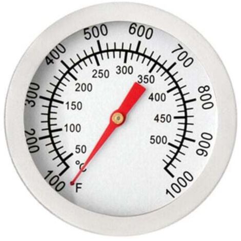 Barbecue Thermometer, Stainless Steel Oven Thermometer, Max 500°C/1000°F, Analog Display, Thermometer for Ovens, Pizza Ovens, Wood-Fired Ovens