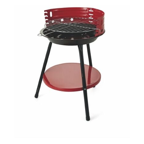 BARBECUE TONDO ROSSO PORTATILE 36 X H 55 SENZA RUOTE IN METALLO