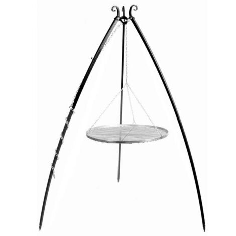 Barbecue Treppiede da 200 cm con griglia in acciaio inox da 70 cm