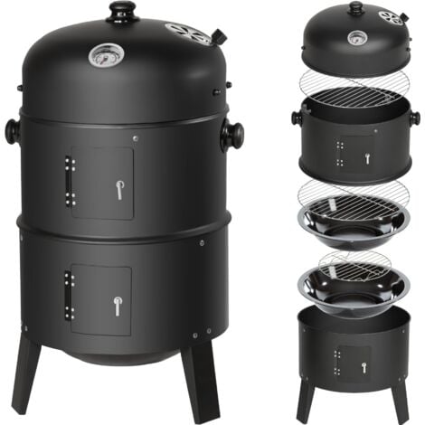 Barbecue vertical 3 en 1 fumoir -