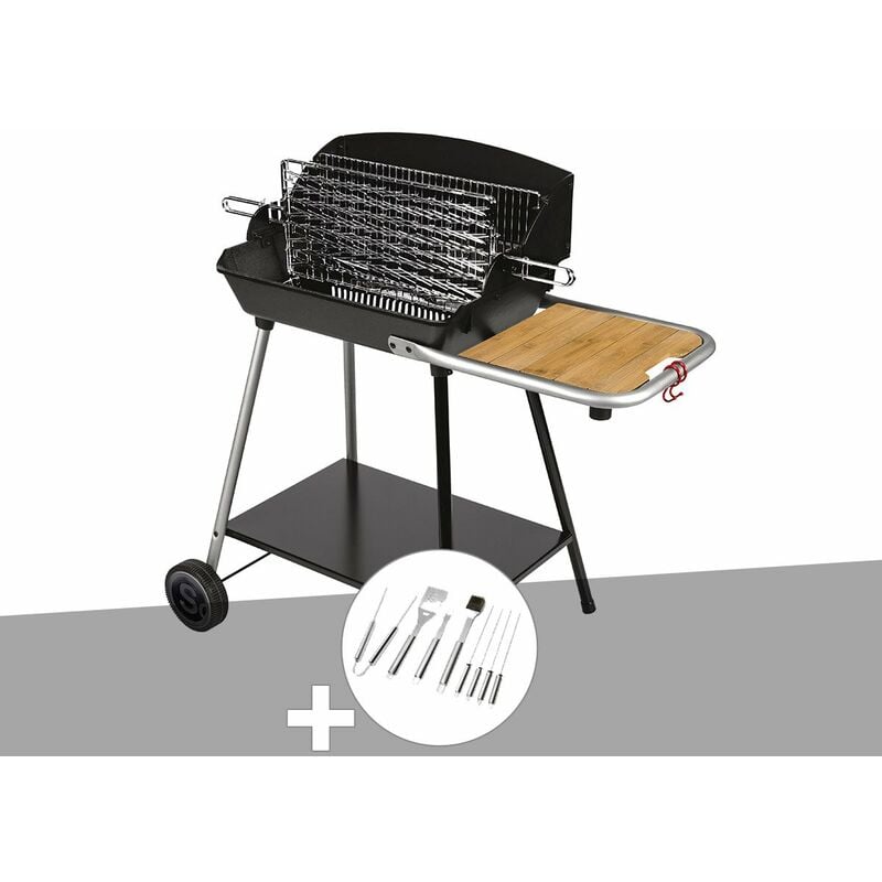 Somagic - Barbecue Horizontal et Vertical Excel Grill + Malette 8 accessoires inox