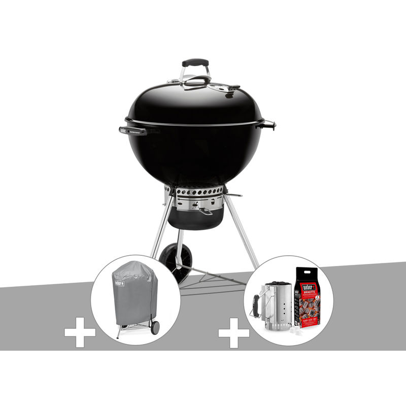 Weber - Barbecue Master-Touch gbs 57 cm Noir + Housse + Kit Cheminée