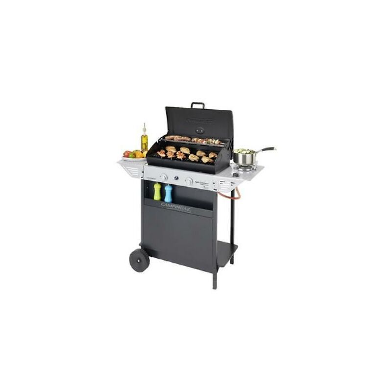 Barbecue a gas pietra lavica Campingaz xpert200ls rocky con fornello laterale