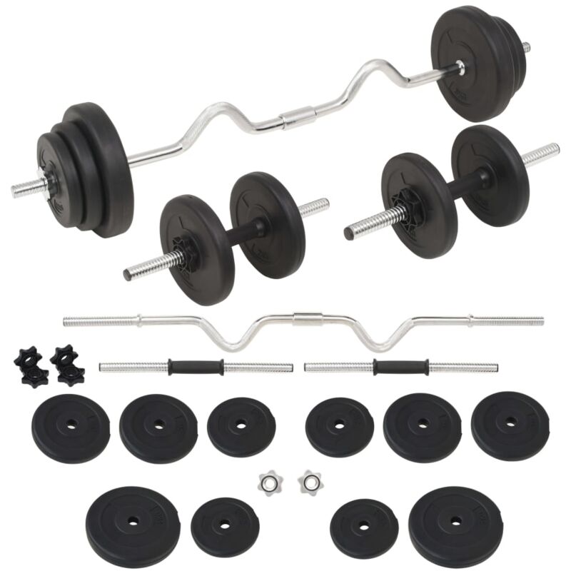 Barbell And Dumbbell Set 30 Kg Vidaxl