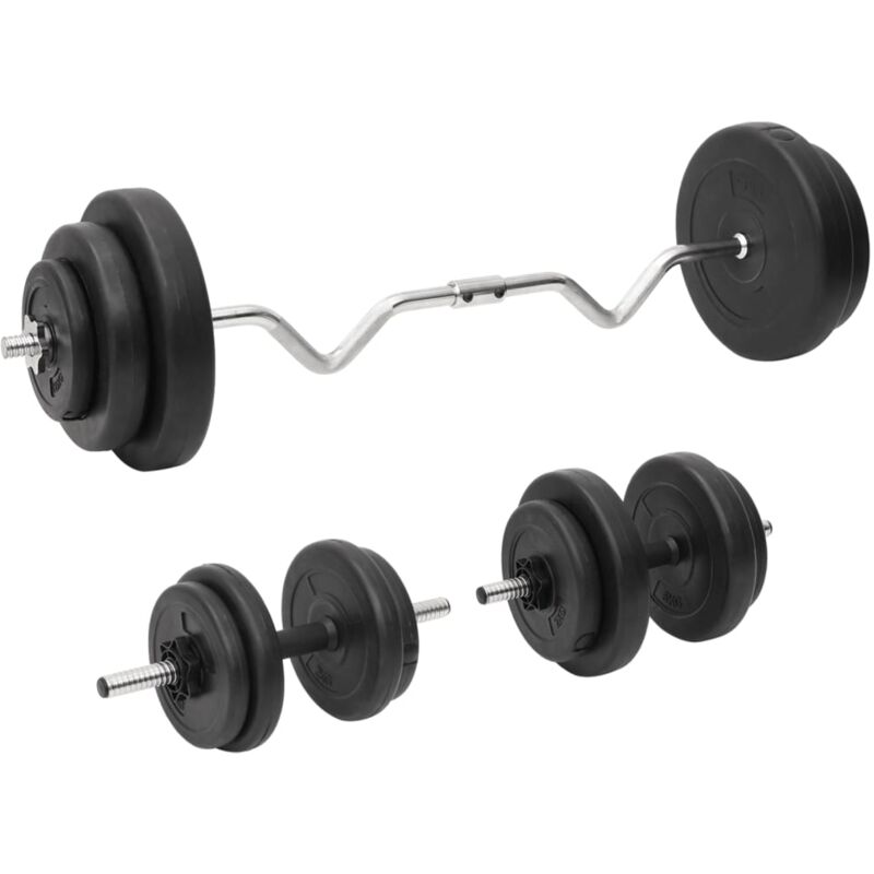Curl Barbell And Dumbbell With Plates 60 Kg Vidaxl