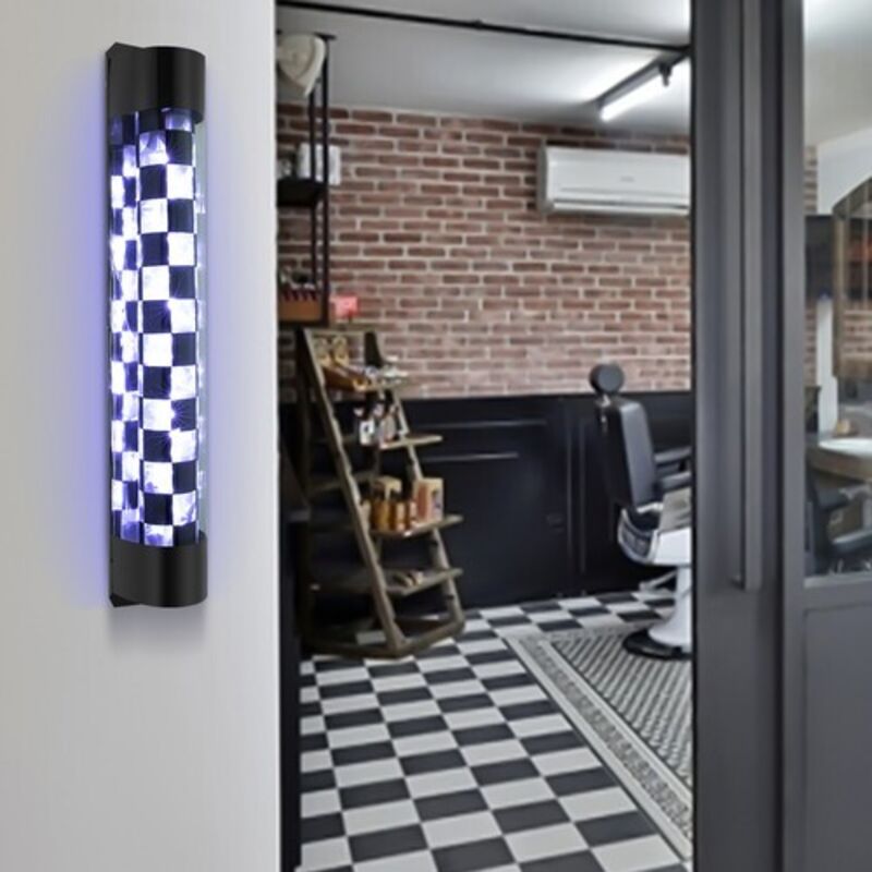 Image of Barber Pole Light LED Black&White Checks&hellip;