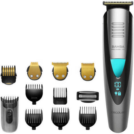 Barbero Multigrooming 5 en 1 waterproof con batería de litio y cuchillas de revestimiento de titanio.