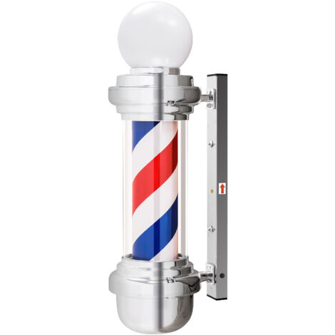 Barberpub Barber-Pole Barbierstab mit LED-Kugelleuchte drehbar Saloneinrichtung L018B