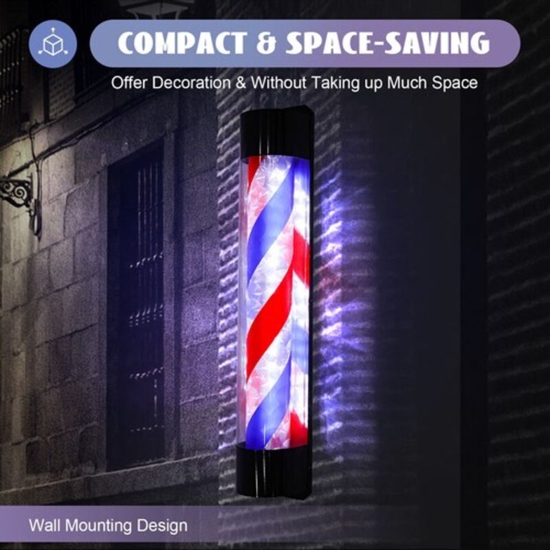 Image of Barbershop LED Barbers Pole 35" Outdoor&hellip;