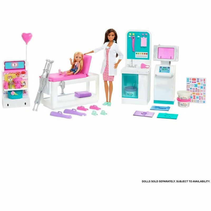 Barbie - Coffret Clinique de Barbie avec poupée Docteur brune et plus de 30 éléments et accessoires - Poupée Mannequin - Des …