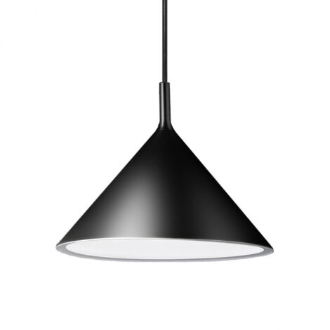 BARBIE S/P - LAMPADARIO A SOSPENSIONE IN ALLUMINIO NERO/BIANCO OPACO 1 LUCE ATTACCO E27 D.30CM