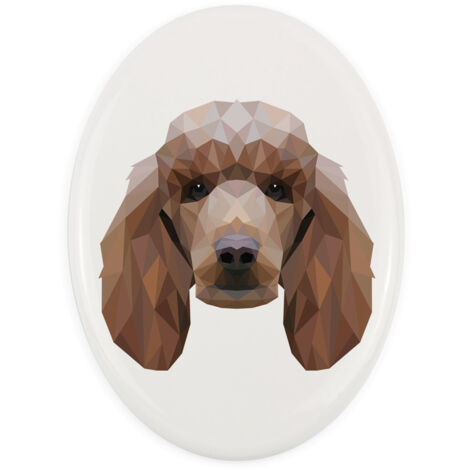 Barboncino - piatto con foto e iscrizione geometrica di Art-Dog