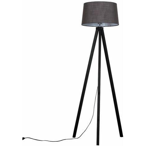 Barbro Grey Wood Tripod Floor Lamp