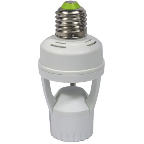 Barcelona Led – Adaptateur de culot d'ampoule E27 avec détecteur de présence PIR – Alimentation 220-240V – Angle de détection 360º – Distance 6m