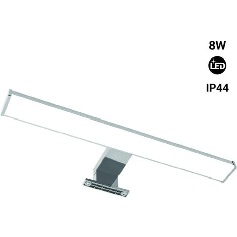 Barcelona Led – Applique de salle de bain LED 8W – Aluminium et polycarbonate – Blanc neutre – IP44 résistant à l'humidité – Montage miroir ou mural