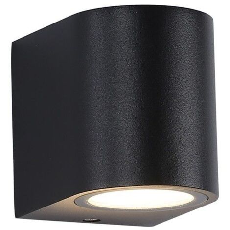 Barcelona Led – Applique extérieure GU10 IP44 en aluminium noir – Diffuseur en verre – Dimensions 68x81x92 mm – Pour éclairage jardin et terrasse