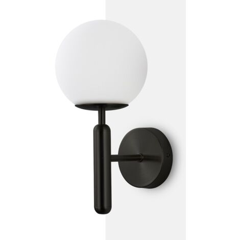 Barcelona Led – Applique murale globe en verre – E14 – Aluminium et verre – IP20 intérieur – Ø 150mm – Puissance 40W – Tension 220-240V
