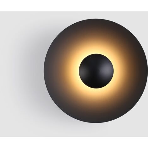 Barcelona Led – Applique murale LED 8W – Aluminium noir – Lumière blanc chaud 2700K – Éclairage indirect pour intérieur – Dimensions ⌀ 350 x 117 mm