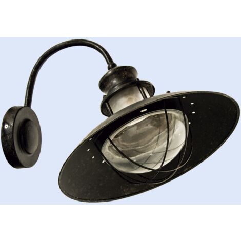 Barcelona Led – Applique murale vintage 'Coal' – Métal vieilli – Douille E27 – Protection IP44 – Éclairage haut et bas – Pour bars et restaurants