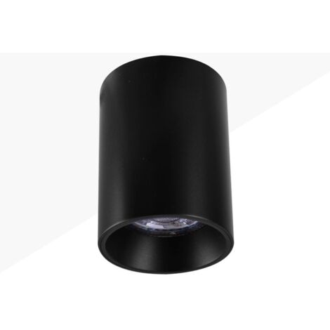 Barcelona Led – Aro tubulaire pour ampoule GU10 – Applique murale intérieure noir – Ø65 x 85 mm – Tension 220-240V AC – IP20 pour usage intérieur