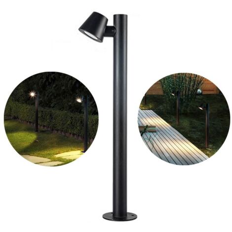 Barcelona Led – Borne d'extérieur en acier noir mat IP44 – Hauteur 1000mm – Douille GU10 Max 35W – Résistante à l'humidité et à la poussière