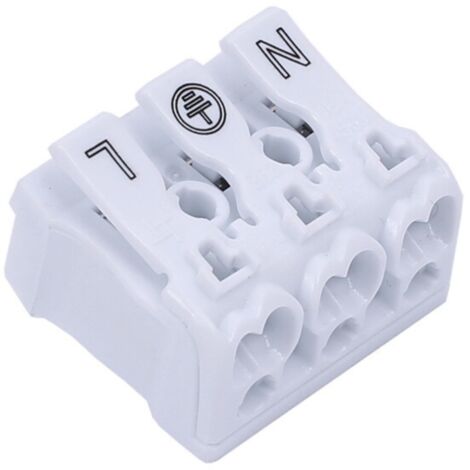Barcelona Led – Connecteur rapide tripolaire 0,5 - 2,5 mm – Protection IP20 – Inflammabilité V-2 – Max. 16A et 450V pour installations électriques