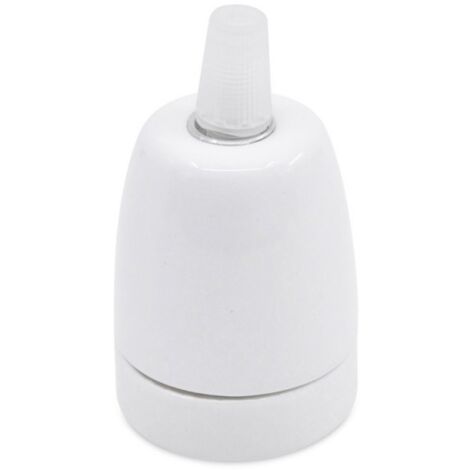 Barcelona Led – Douille en céramique E27 blanche – Culot pour ampoule à vis E27 – Décoration intérieure moderne – Compatible avec ampoules LED