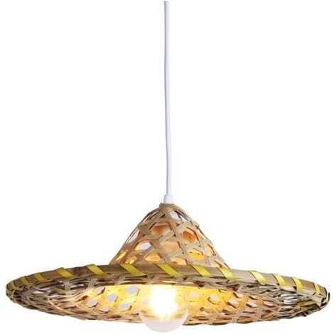 Barcelona Led – Lampe suspendue en bambou DIDO – Ø380mm – Hauteur ajustable 110cm – Douille E27 – Tension 220-240V – Design nordique vintage