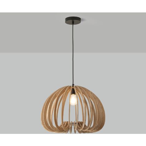 Barcelona Led – Lampe suspendue en bois MDF 'Marge' – Ø 45cm – Hauteur réglable – Éclairage diffus – Compatible E27 jusqu'à 40W