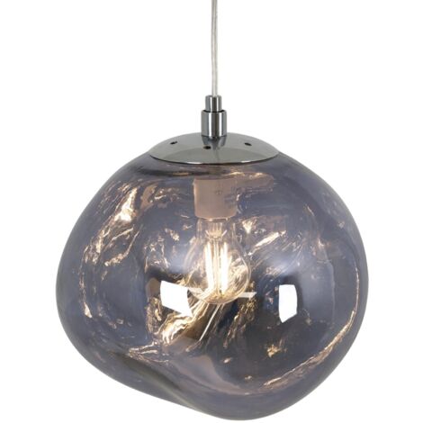 Barcelona Led – Lampe suspendue en cristal 'Abril' – Ø 28cm – Câble transparent 132cm – Type E27 jusqu'à 40W – Pour salons et salles à manger