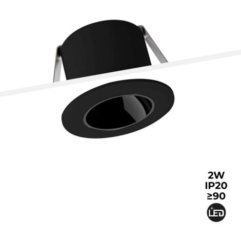 Barcelona Led – Mini spot LED encastrable 2W – Faible UGR – Température de couleur 2700K – Angle d'ouverture 27º – Pour éclairage intérieur