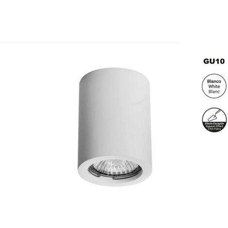 Barcelona Led – Plafonnier en plâtre GU10 – Matériau plâtre blanc – Dimensions Ø 70 x 110 mm – Utilisation intérieure IP20 – Ampoule non incluse