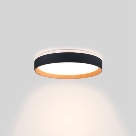 Barcelona Led – Plafonnier LED rond 24W – Effet bois – Ø38,5cm – CCT 3000K/4000K/6000K – IP20 – Aluminium et polycarbonate