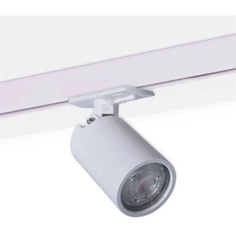 Barcelona Led – Spot sur rail monophasé GU10 – Finition blanche – Réglable pour éclairage précis – Économie d'énergie pour grands espaces