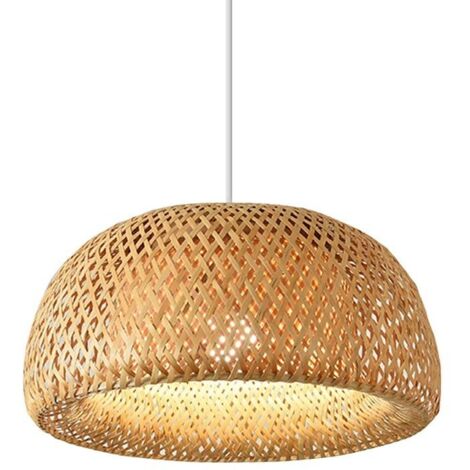 Barcelona Led – Suspension en osier Hanna – Ø 450mm – Hauteur réglable 1,3m – Compatible ampoules E27 – Ambiance boho chic intérieure