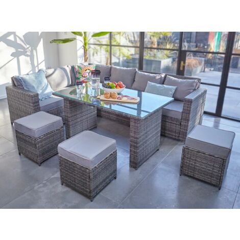 Barcelona 9 seater rattan garden online furniture