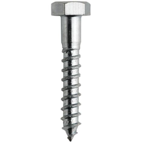 Barcelona Vis Tirefond Lot de 50 Vis a Bois M8x50mm Vis Acier Zinguée à Tête Hexagonale Vis Bois pour Visserie Bois, Support Poteau Bois, Cheville Bois, Panneau Bois, Portillon Bois
